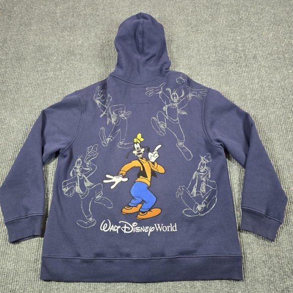 Disney Other - Disney Parks Goofy Hoodie Mens Large Navy Zip Up Walt Disney‎ World Sweatshirt
